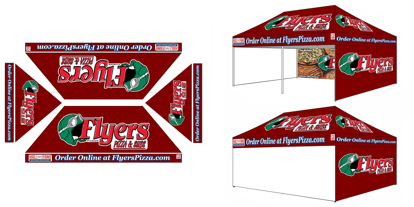 Classic Ultra 10x20 Custom Canopy Tent with Logo Personalized 3 Sidewalls & Top - 2set,bonus 4 lighting systems & 2 plain replacement tops