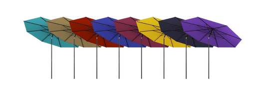 Market Patio Umbrella，10-Yr Fade-Free & 4 Hurricane-Proof with GravityLock™ Pull-Down | 3Tiers,8-Rib Commercial-Grade Aluminum Frame