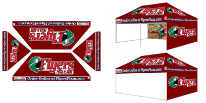Classic Ultra 10x20 Custom Canopy Tent with Logo Personalized 3 Sidewalls & Top - 2set,bonus 4 lighting systems & 2 plain replacement tops
