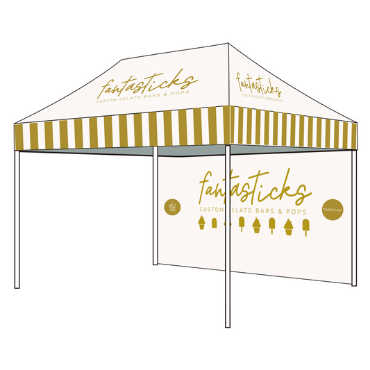 Personalized Pop Up Custom Canopy Tent with One Print Sidewall Outdoor Events Business