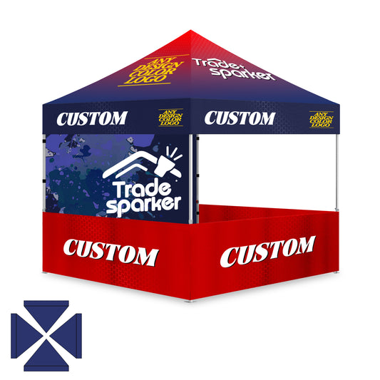 Personalized Pop Up Custom Canopy Tent Trade Show Ultra One Sidewall & 3Half walls Outdoor Events Business