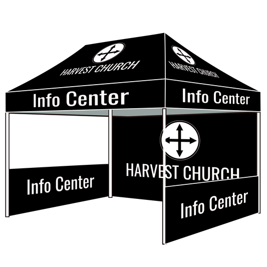 Personalized Pop Up Custom Canopy Tent Trade Show Ultra One Sidewall & 2 Half walls Outdoor Events Business