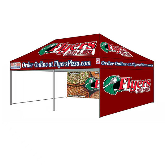 Classic Ultra 10x20 Custom Canopy Tent with Logo Personalized 3 Sidewalls & Top - 2set,bonus 4 lighting systems & 2 plain replacement tops