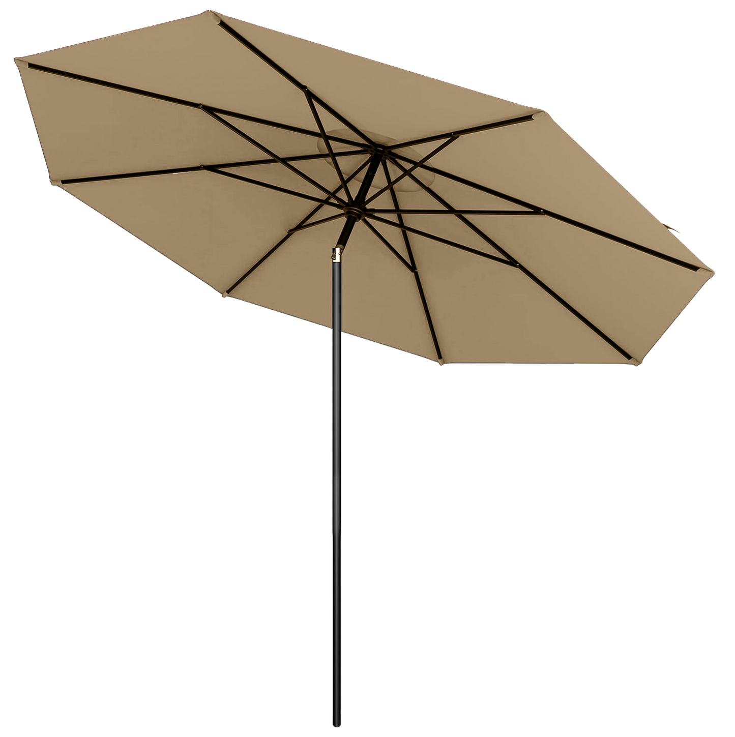 Market Patio Umbrella，10-Yr Fade-Free & 4 Hurricane-Proof with GravityLock™ Pull-Down | 3Tiers,8-Rib Commercial-Grade Aluminum Frame